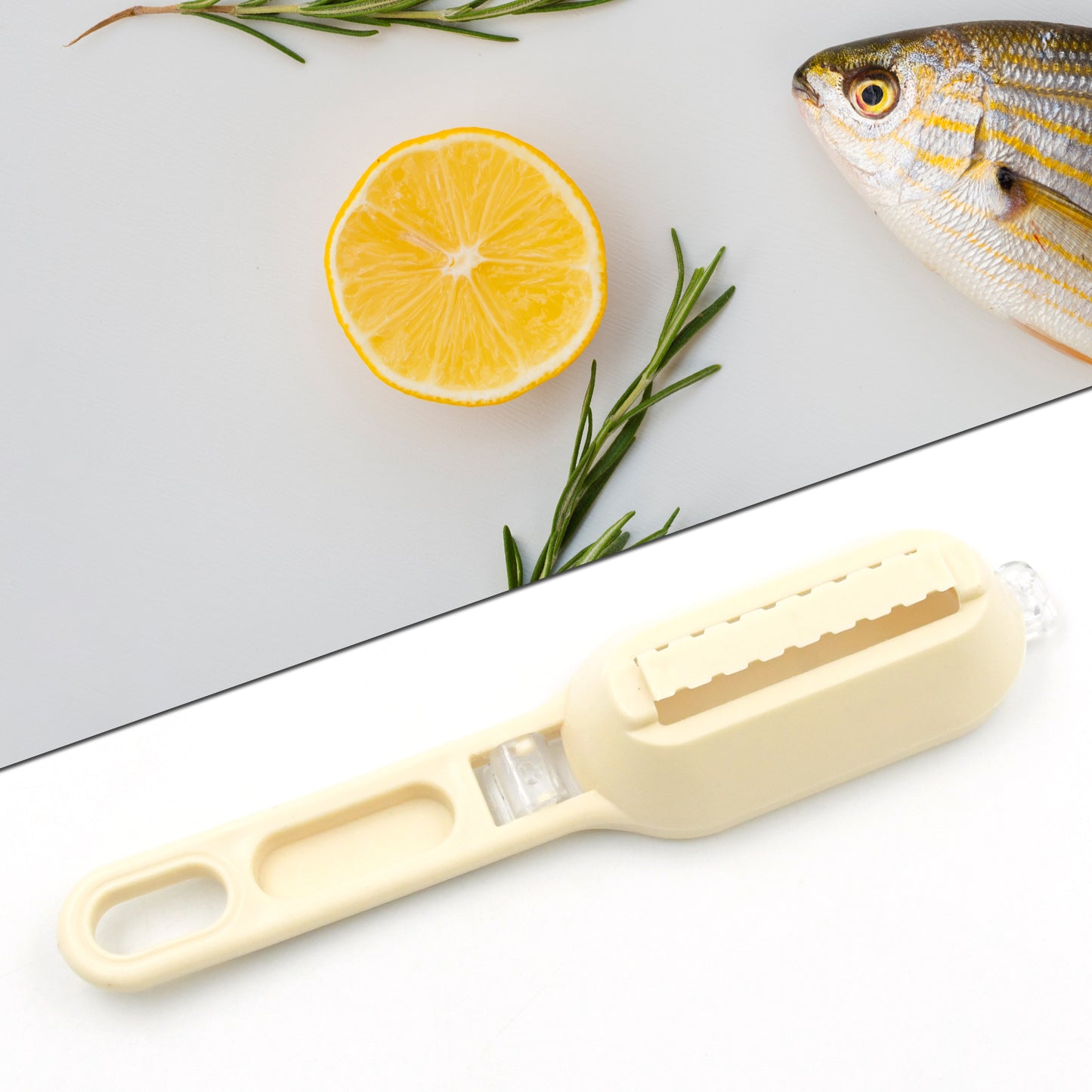 Plastic Fish Scales Graters Scraper Fish Skin Brush Fish Cleaning Tool Scraping Scales Device With Cover Home Kitchen Cooking Tools 1 Pieces