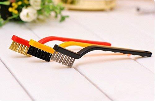 -3 Pc Mini Wire Brush Set (Brass Nylon Stainless Steel Bristles)