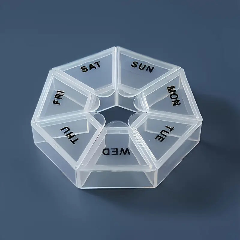 7-sided Portable Pill Box Medicine Planner Small Case