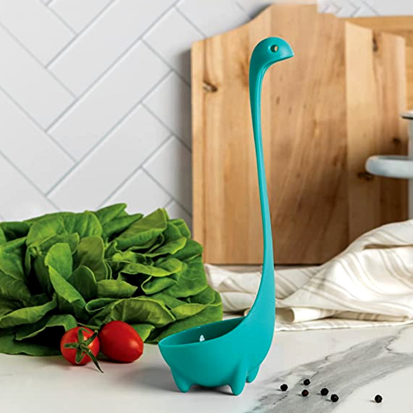5871 Soup Spoon Creative Long Handle Standing Loch Ness Monster Colander Spoon Dinnerware Cooking Tools Kitchen Accessories