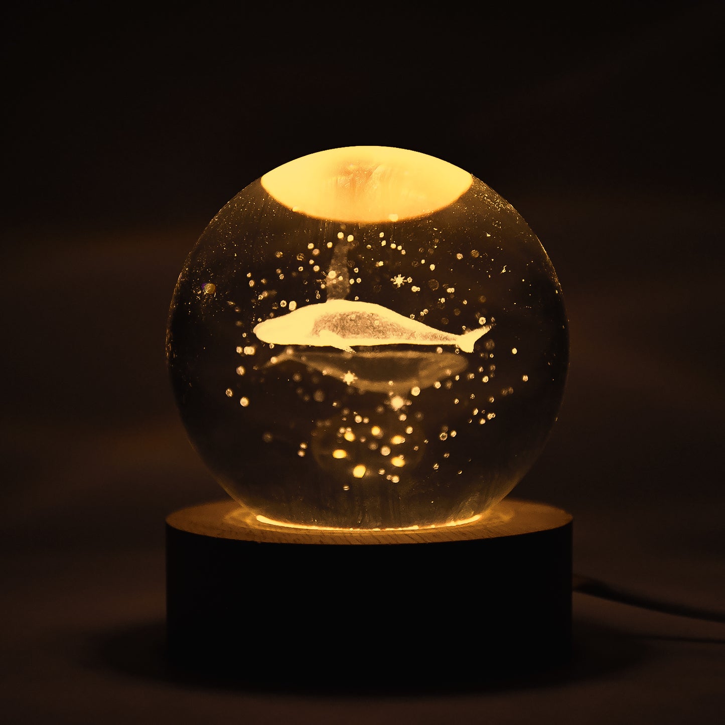Fish 3d Crystal Ball Lamps With Base (1 Pc)