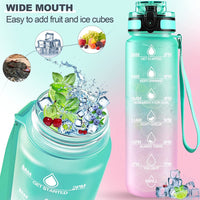 Motivational Water Bottle With Straw Time Marker Bpa-free Tritan Portable Gym Water Bottle Leakproof Reusable Special Design For Your Sports Activity Hiking Camping