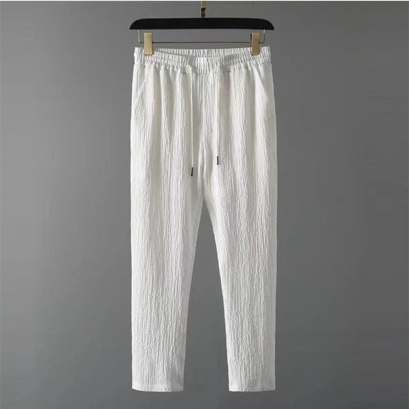 Men's Crinkled Co-Ord Set White