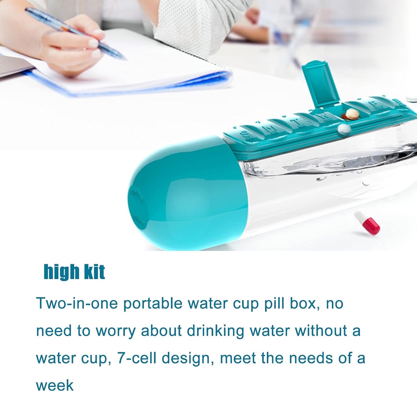 Pill Vitamin Bottle Water Bottle Multi Functional Use For Traveling Outdoor Use Water Bottle Travelling Kit Summer Special Bottle (600 Ml Mix Color )
