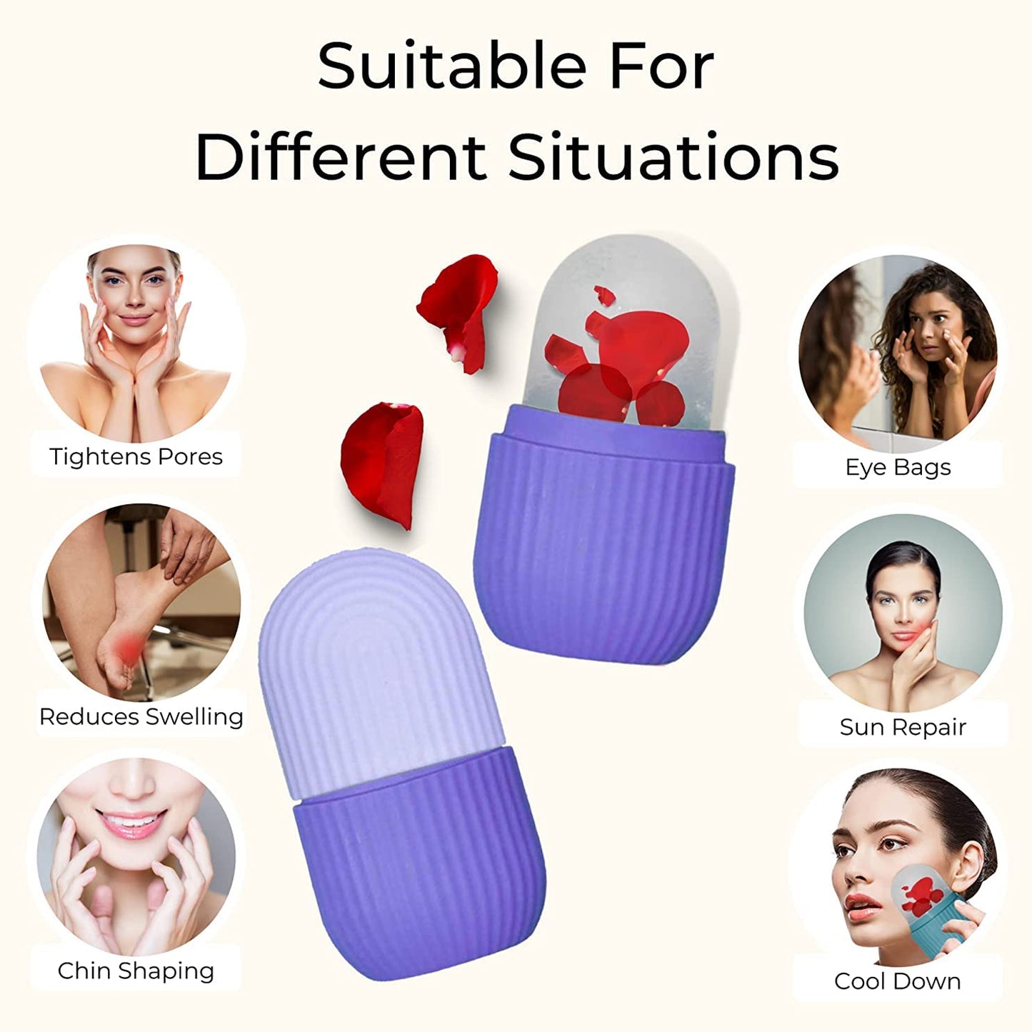 l Beauty Ice Roller For Face Massager Eye Reusable Face Rollers Facial Roller ( Loose )