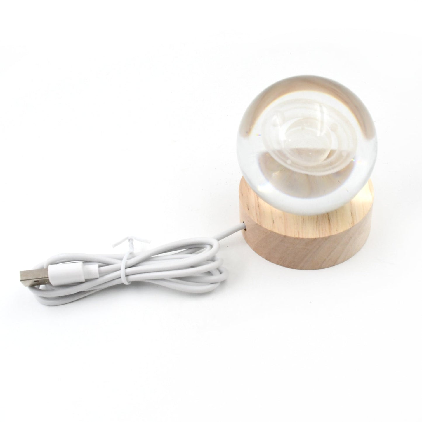 Astronaut 3d Crystal Ball Lamps With Wood Base (1 Pc)