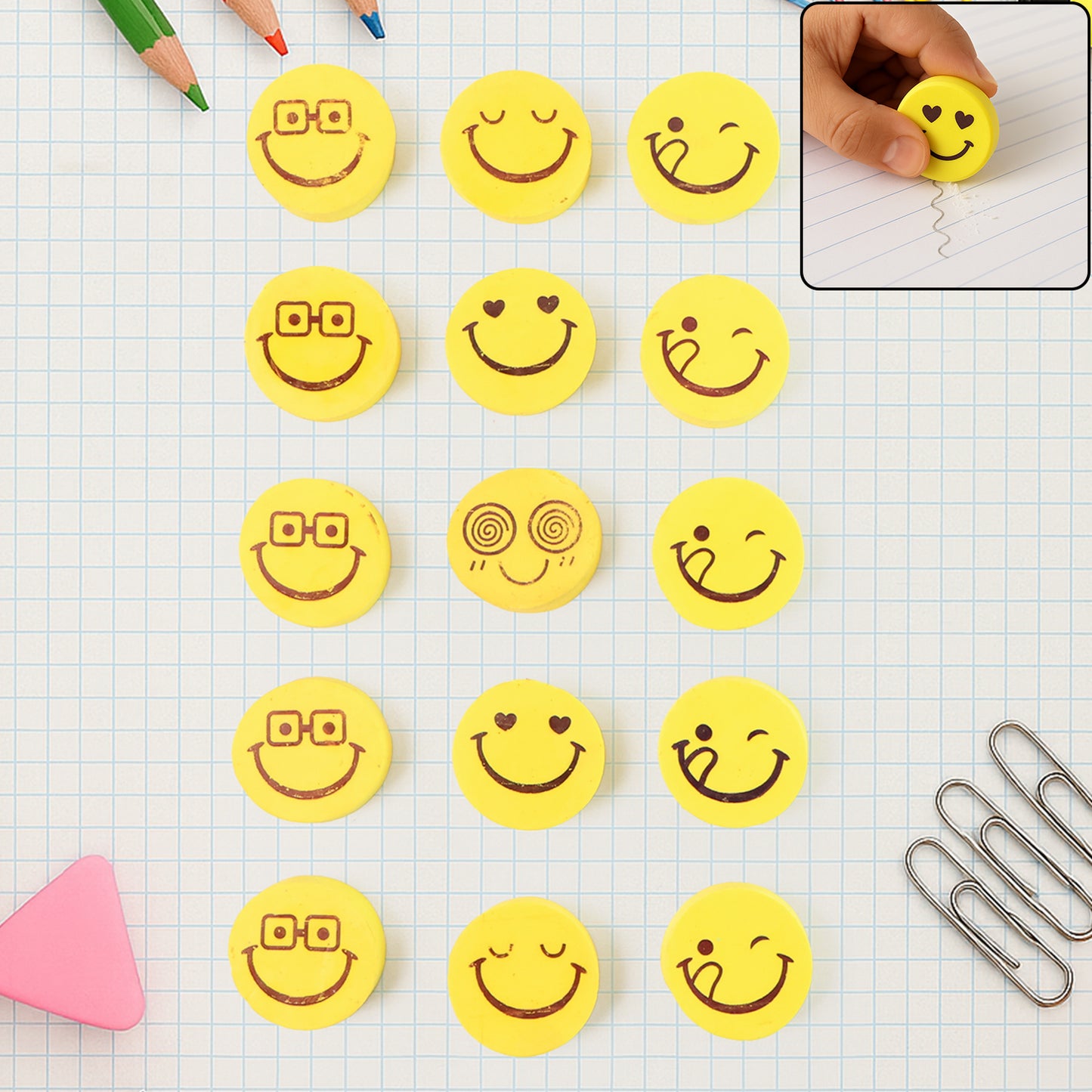Cartoon Design Eraser (15 Pc Mix Design)