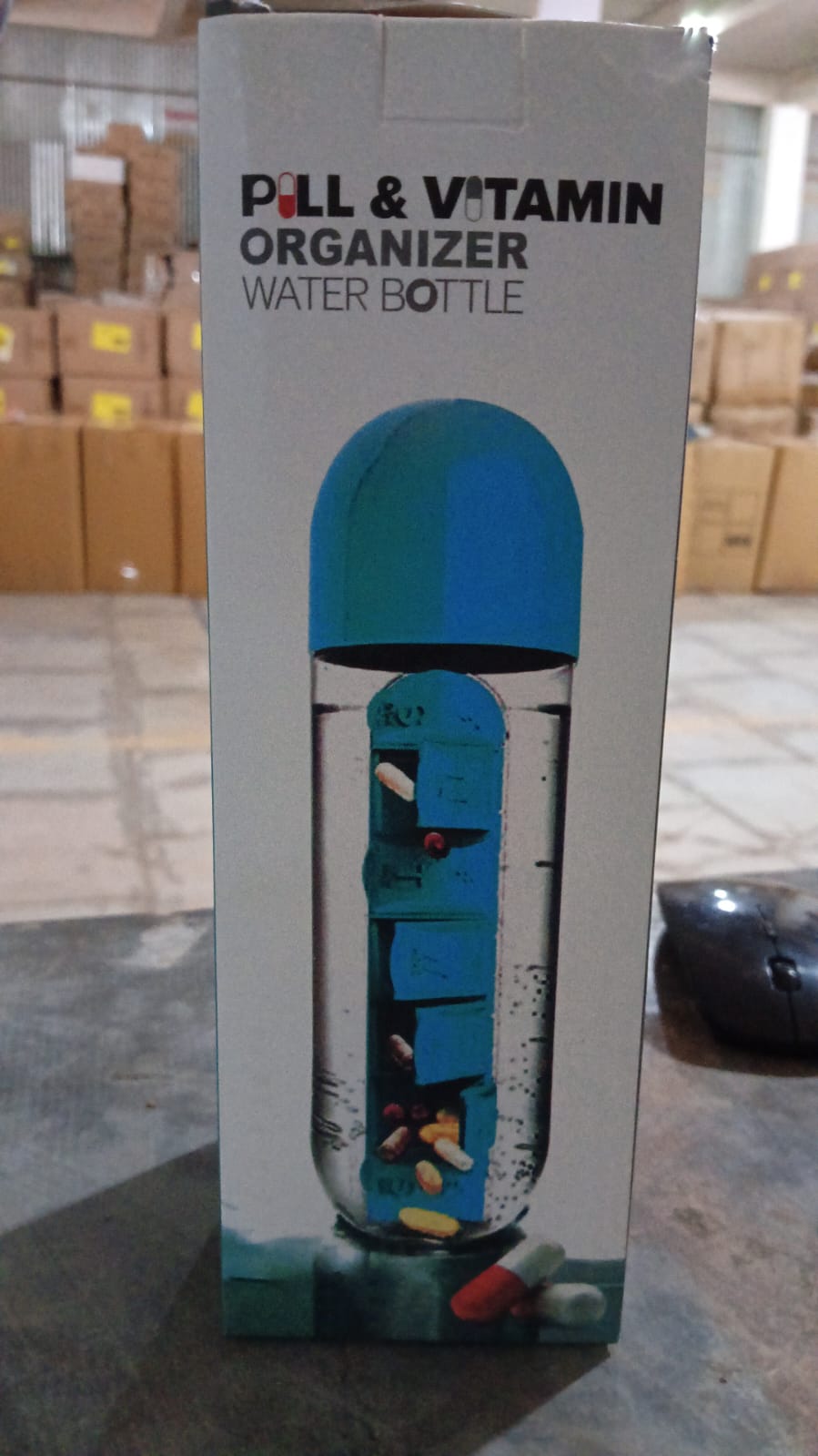 Pill Vitamin Bottle Water Bottle Multi Functional Use For Traveling Outdoor Use Water Bottle Travelling Kit Summer Special Bottle (600 Ml Mix Color )
