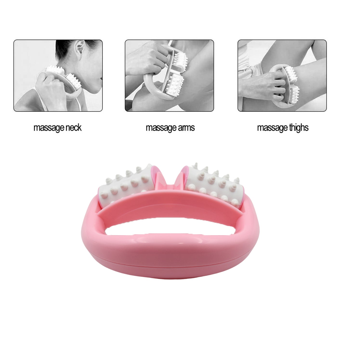 Manual Round Handle Plastic 2 Rollers Massage Roller Cellulite Roller For Legs Arms Back Muscle Pain Relief And Muscle Relaxation