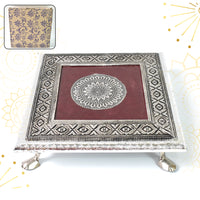 Silver - Square Pooja Chowki Patla Bajot (2020 Cm 1 Pc)