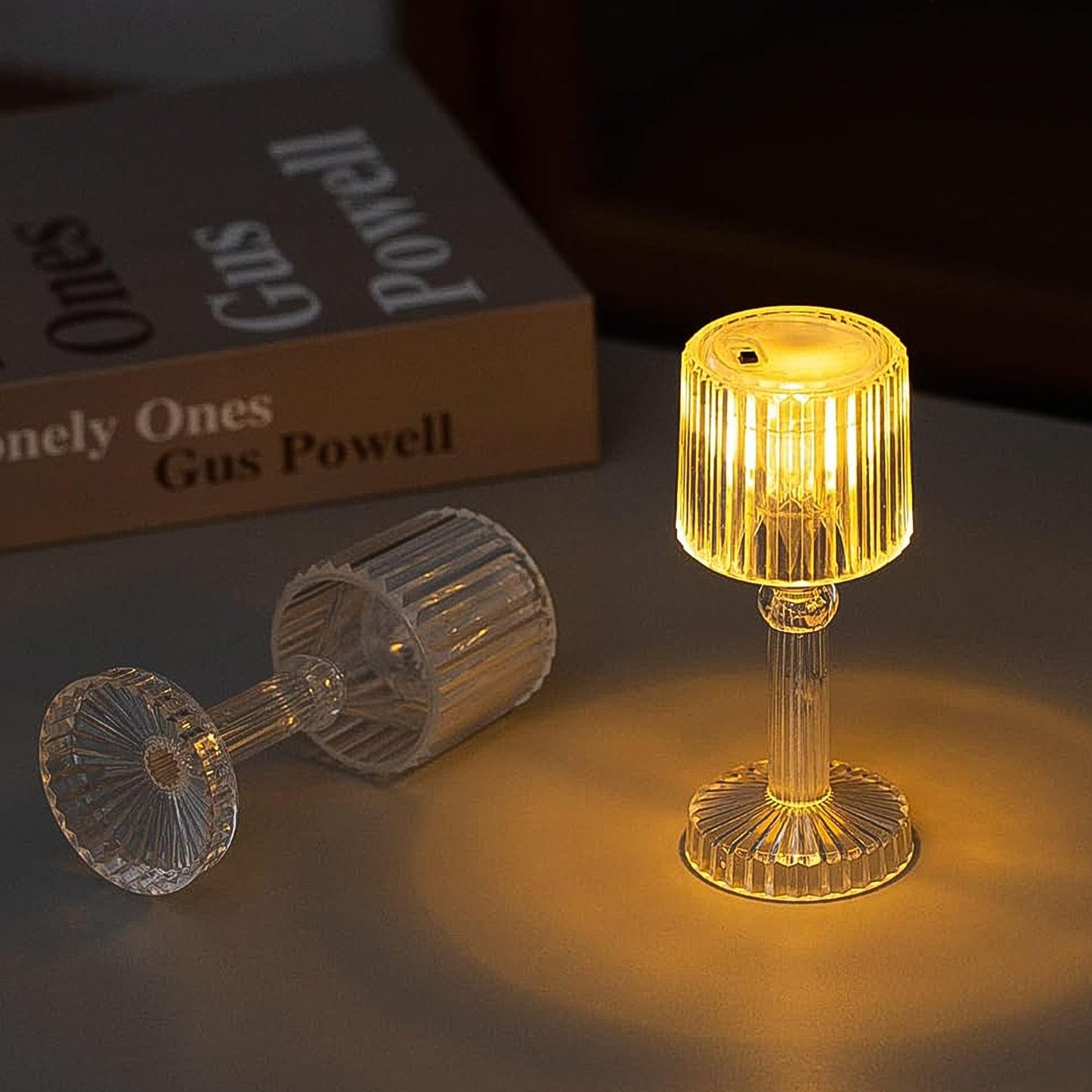Mini Acrylic Led Desk Lamps Table Lamp Portable Crystal (1 Pc Small)