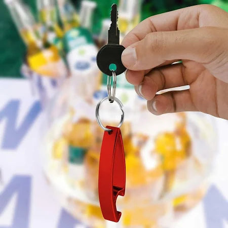 2 In 1 Compact Metal Bottle Opener With Keyring (1 Pc)