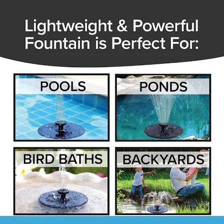 Solar Water Fountain with 5 Spray Modes