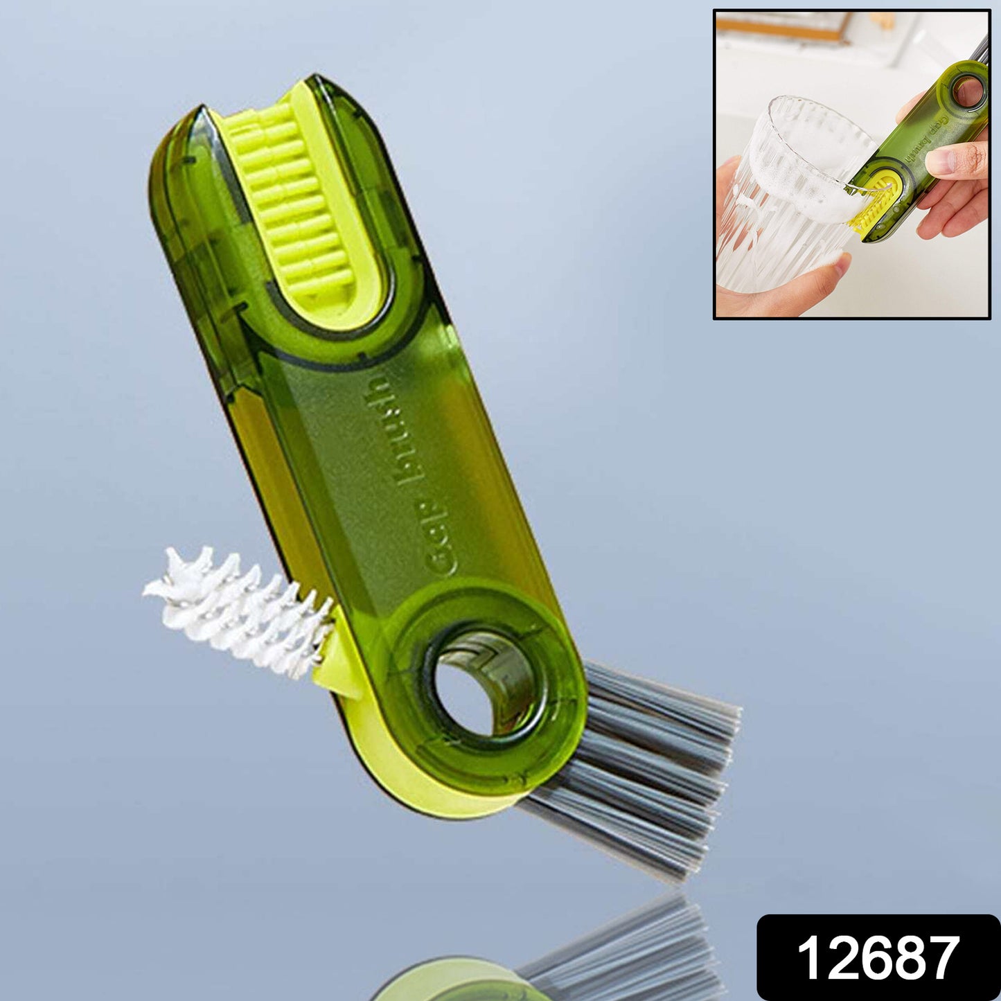 3 in 1 Multifunctional Cleaning Brush Bottle Cleaning Brush Cup Cleaner Brush For Bottle Cup Cover Lid Home Kitchen Cleaning Tool (1 Pc)