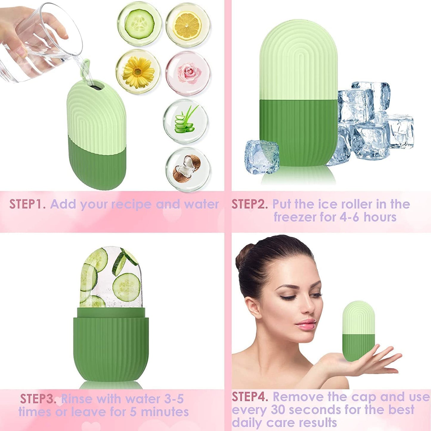 l Beauty Ice Roller For Face Massager Eye Reusable Face Rollers Facial Roller ( Loose )