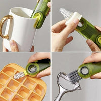3 in 1 Multifunctional Cleaning Brush Bottle Cleaning Brush Cup Cleaner Brush For Bottle Cup Cover Lid Home Kitchen Cleaning Tool (1 Pc)