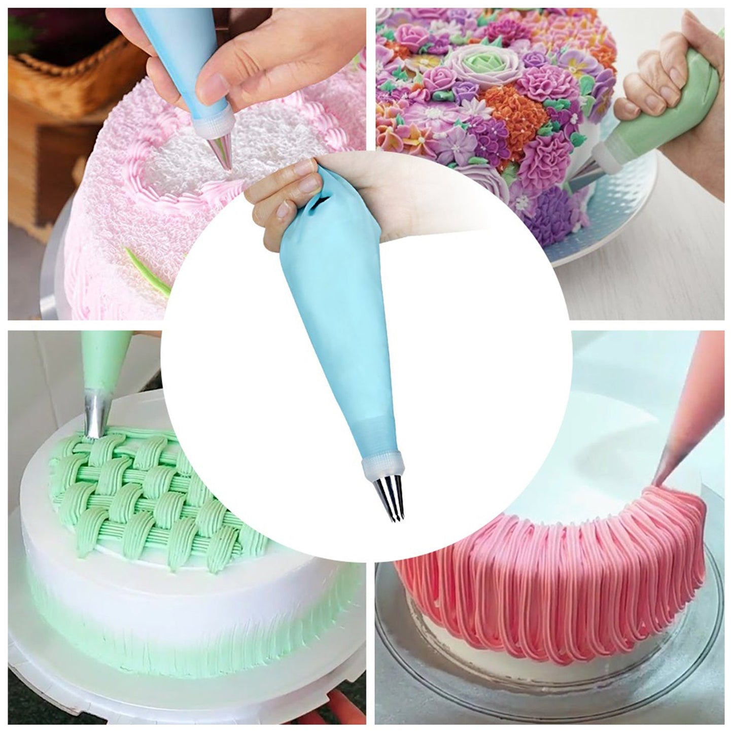 Cake Nozzle Set And Cake Nozzle Tool Used For Making Cake And Pastry Decorations.