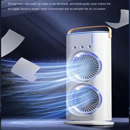 Portable Tower Mist Spray Cooling Fan Air Cooling Fan (1 Pc)