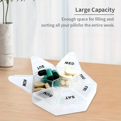 7-sided Portable Pill Box Medicine Planner Small Case