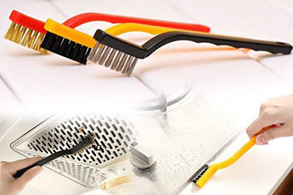 -3 Pc Mini Wire Brush Set (Brass Nylon Stainless Steel Bristles)
