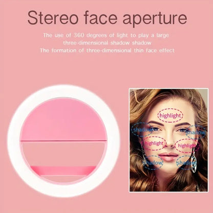 Selfie Ring Light Used For Applying Bright Shade Over Face During Taking Selfies And Making Videos Etc.