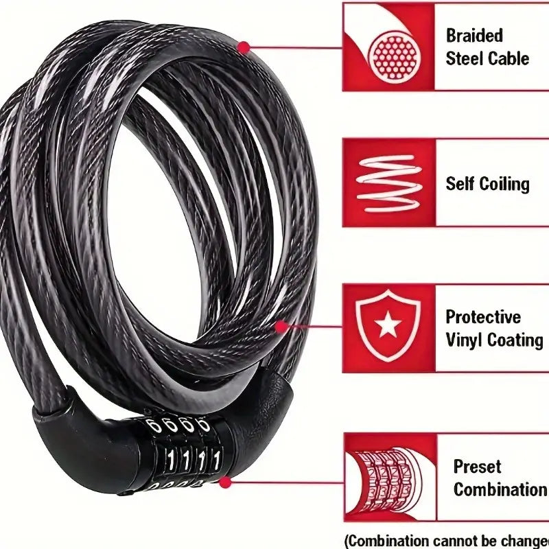 Heavy Duty Multi-purpose Plastic Combination Lock For Helmet  Multi Use