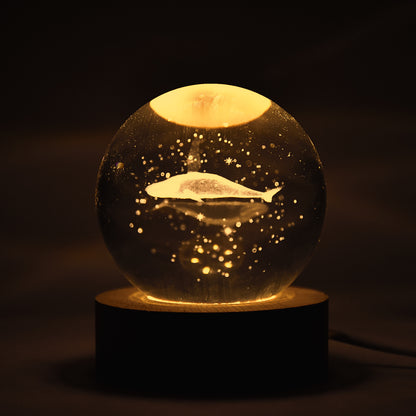 Fish 3d Crystal Ball Lamps With Base (1 Pc)