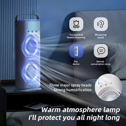 Portable Tower Mist Spray Cooling Fan Air Cooling Fan (1 Pc)