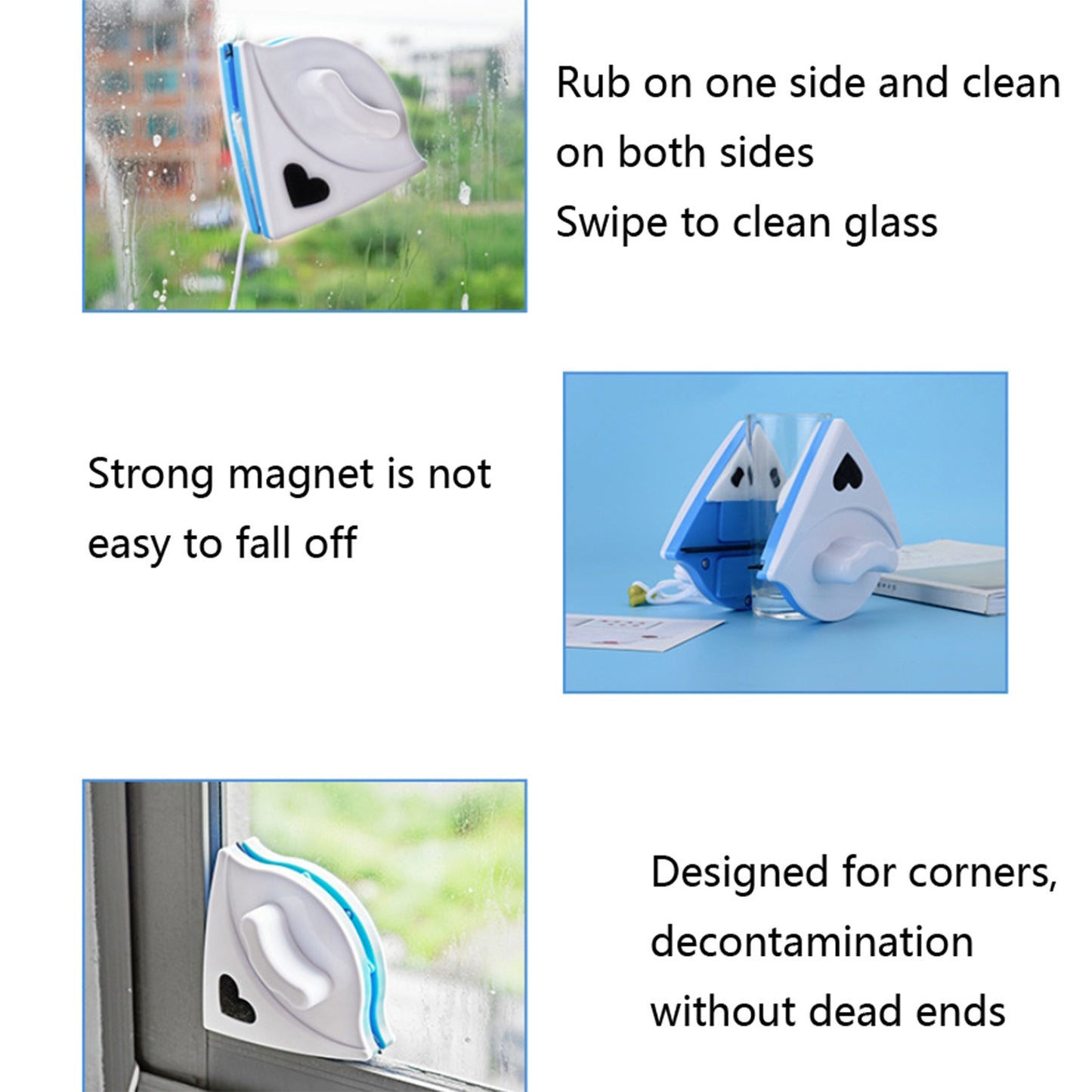 Double Face Glass Cleaner Window Squeegee Magnetic Window Washing Equipment.