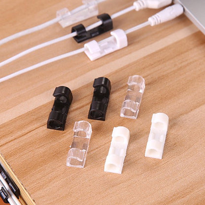 Plastic Clips Stronger Adhesive Tape  Cable Manager  Wire Manager  Wire Clamp  Wire Clips For Cable Cable Organizer Cord Holder  Cord Clips For Car Office And Home (20 Pcs Set)