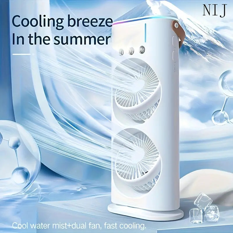 Portable Tower Mist Spray Cooling Fan Air Cooling Fan (1 Pc)