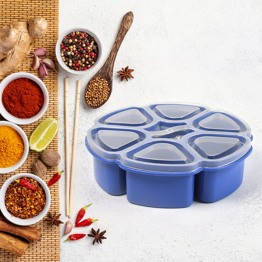 Unique Design Multipurpose Masala  Spice Box Container Spice Box For Kitchen  Masala Container  ( Plastic 7 Section )