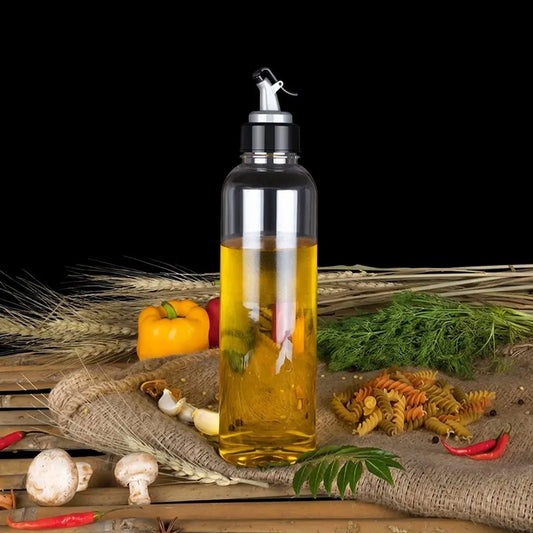 1 ltr Oil Dispenserwith Lid - Clear Drip Free Spout Controlled Use