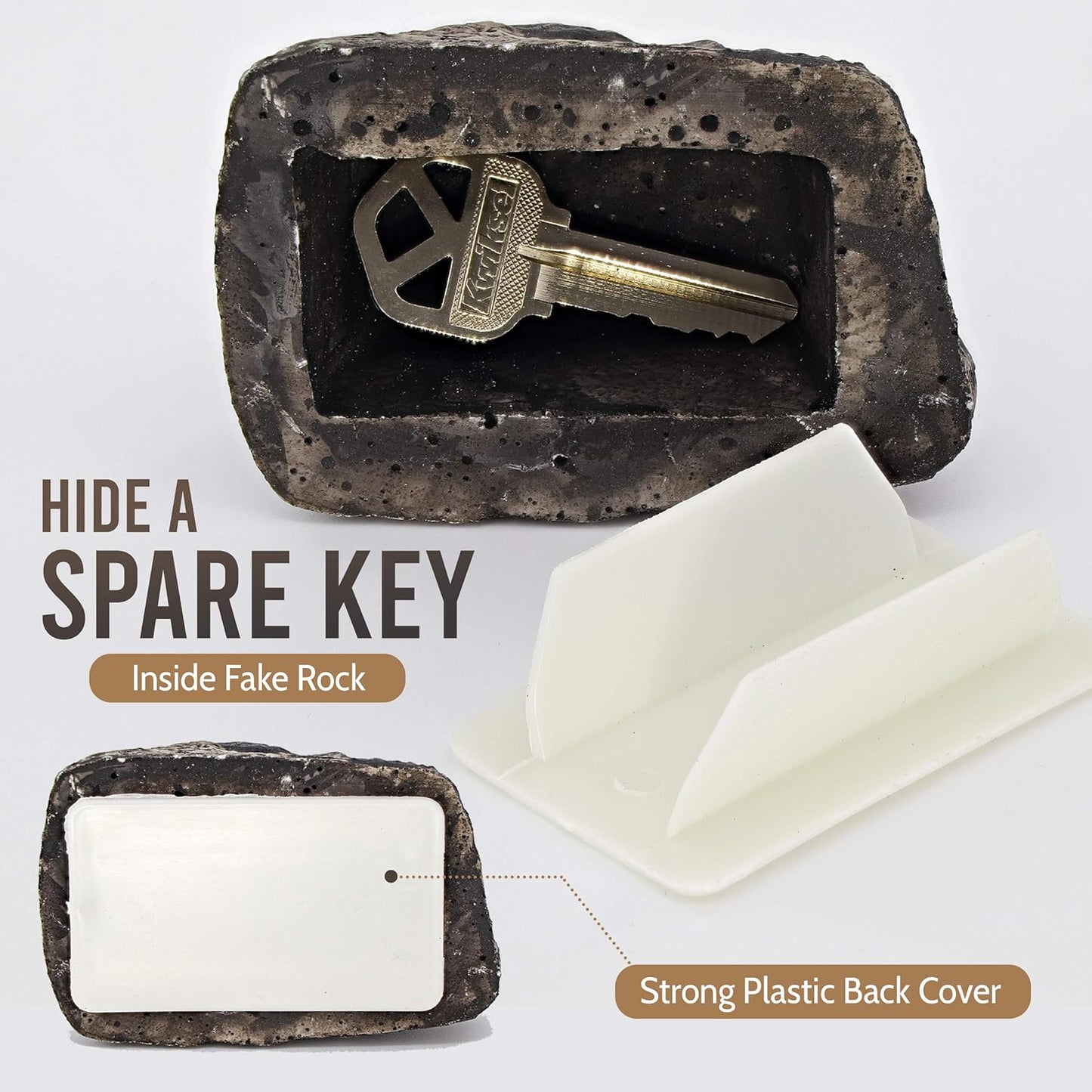 Hide A Key Outside Rock Looks Like A Real Rock - Weatherproof Rock Key Perfect For Emergencies - Fake Rock Key Hider Outside Decorative (1 Pc)