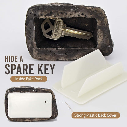 Hide A Key Outside Rock Looks Like A Real Rock - Weatherproof Rock Key Perfect For Emergencies - Fake Rock Key Hider Outside Decorative (1 Pc)