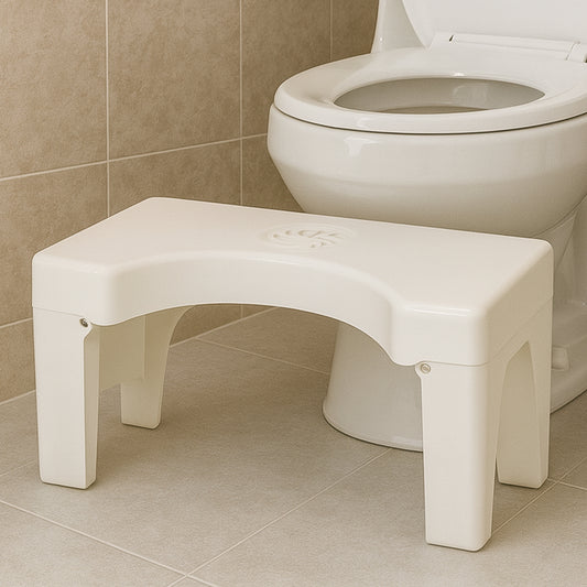 a Plastic Non-slip Folding Toilet Squat Stool - White Color