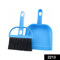 Mini Dustpan With Brush Broom Set For Multipurpose Cleaning - 2 Pcs