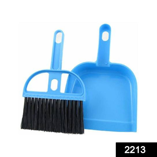 Mini Dustpan With Brush Broom Set For Multipurpose Cleaning - 2 Pcs