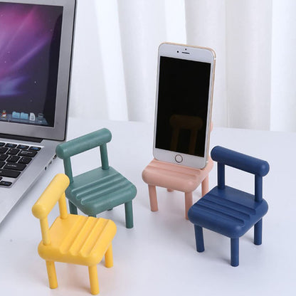 Mobile Phone Holder Mini Chair Cell Phone Stand Portable Smartphone Dock Cellphone Holder For Desktop Design Compatible With All Mobile Phones (1 Pc)
