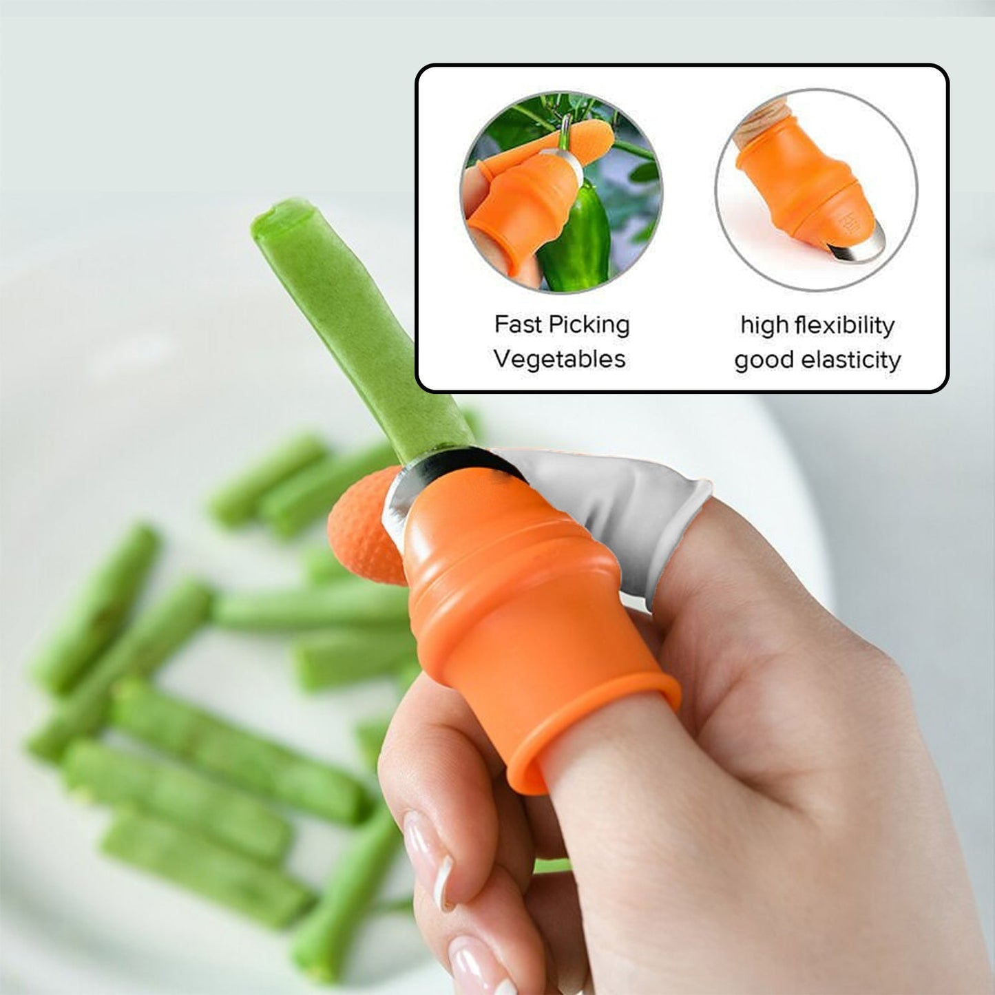 Vegetable Thumb Cutter And Tool 5pc Set With Effective Sharp Cutting Blade System