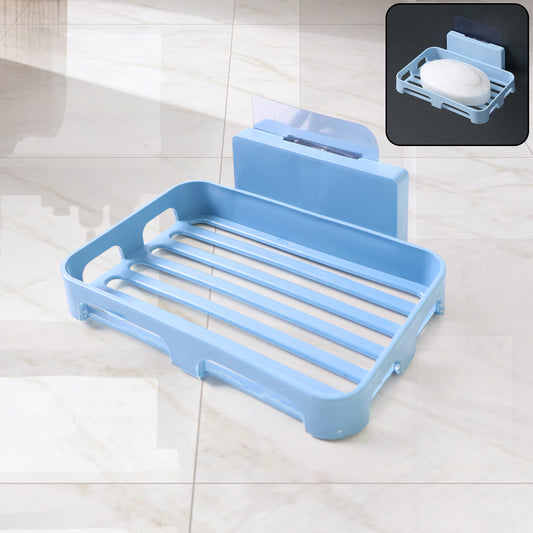 Soap Dish Holder For Bathroom Shower Wall Mounted Self Adhesive Soap Holder Saver Tray-plastic Sponge Holder For Kitchen Storage Rack Soap Box (Plastic Box)