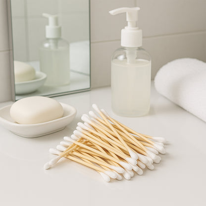 Eco-friendly Wooden Cotton Ear Buds (1 Pkt  100 Pcs Approx)