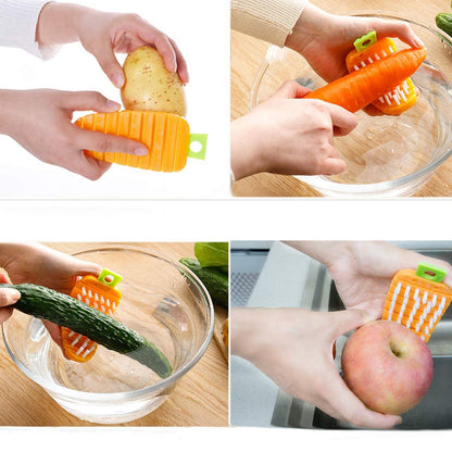 Vegetable Scrubbing Brush Vegetable Scrubber Nontoxic Fruit Brush Carrot Shape Vegetable Brush For Potato For Vegetable