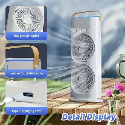 Portable Tower Mist Spray Cooling Fan Air Cooling Fan (1 Pc)