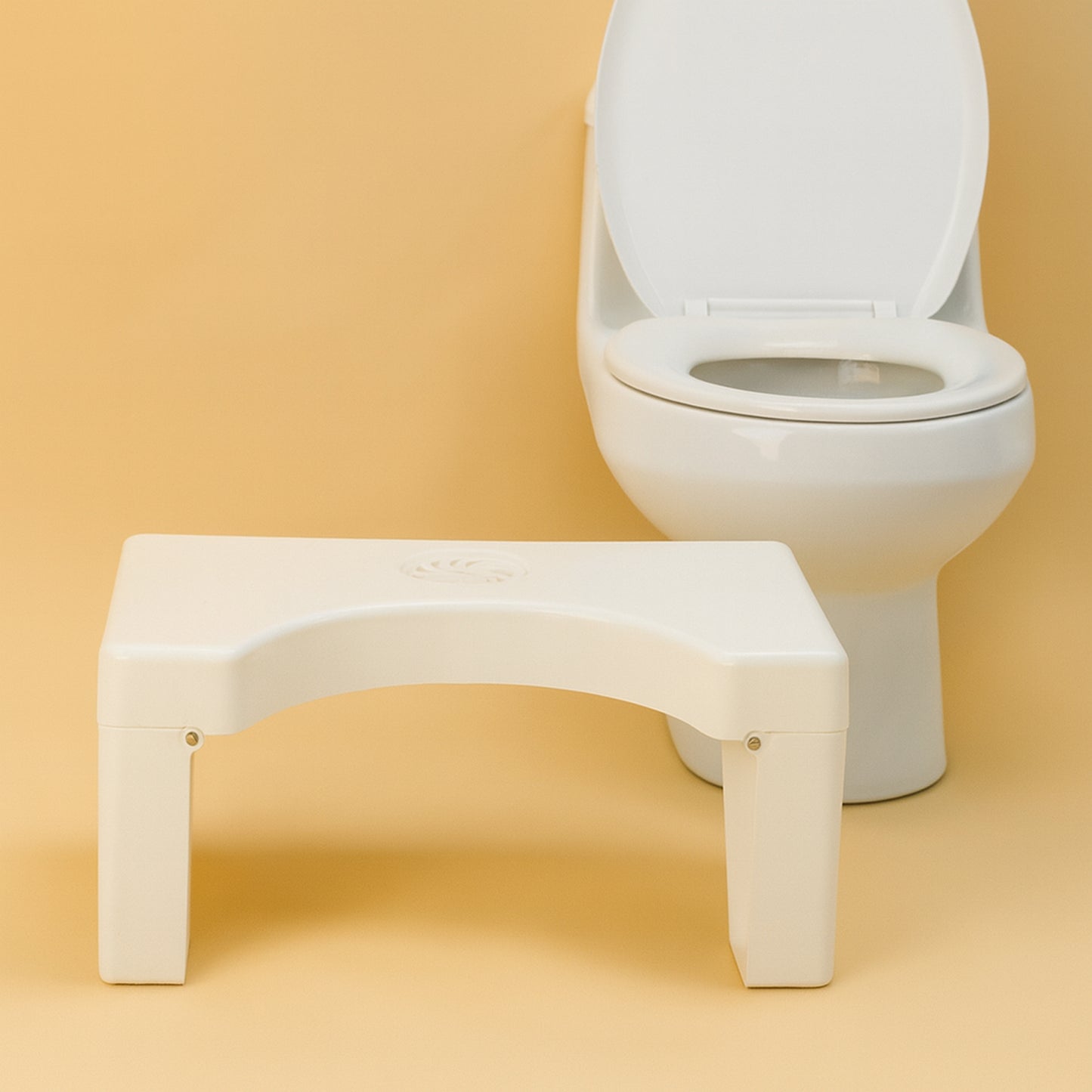 a Plastic Non-slip Folding Toilet Squat Stool - White Color