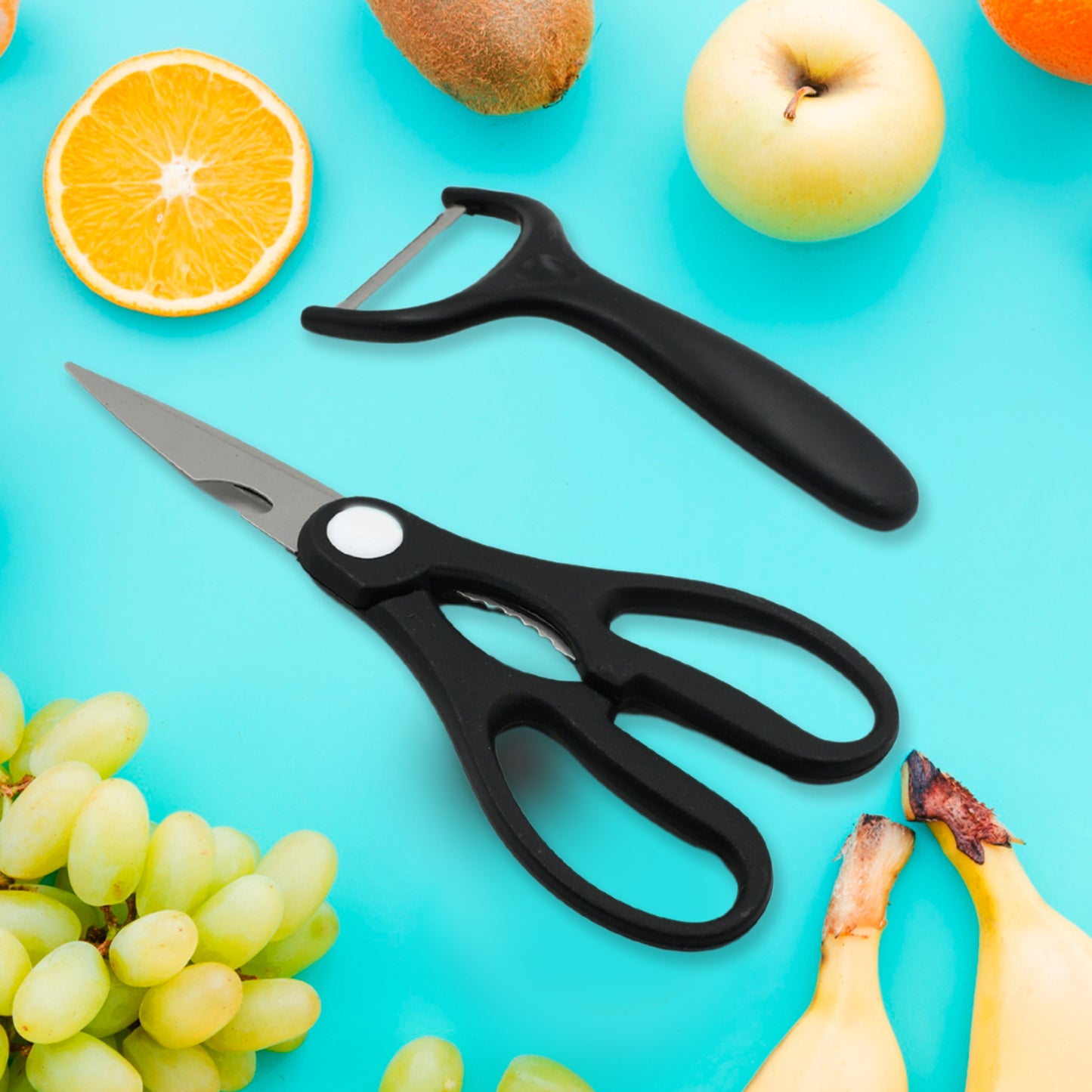 6-Piece Professional Stainless Steel Knife Set with Peeler & Scissors
