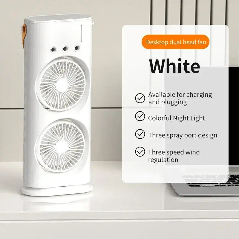 Portable Tower Mist Spray Cooling Fan Air Cooling Fan (1 Pc)