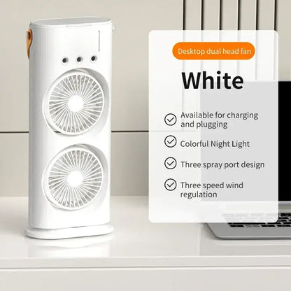 Portable Tower Mist Spray Cooling Fan Air Cooling Fan (1 Pc)