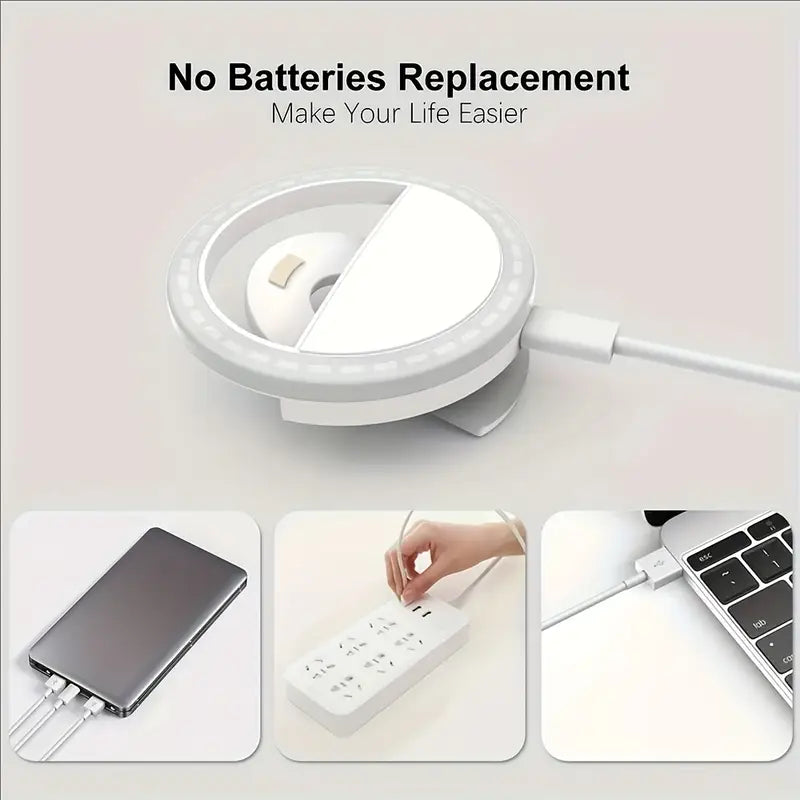 Selfie Ring Light Used For Applying Bright Shade Over Face During Taking Selfies And Making Videos Etc.