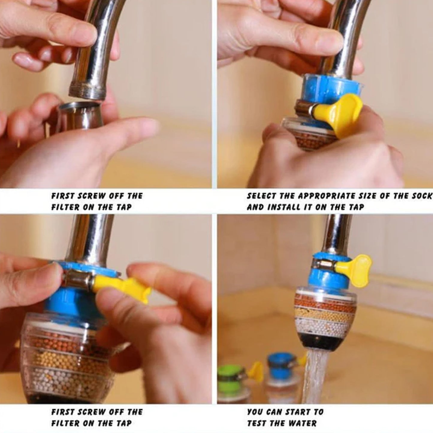 Water Faucet Clean Purifier Filter Cartridge Water Tap Upgrade Universal Interface Faucet Filter (Six Layer Purifier)